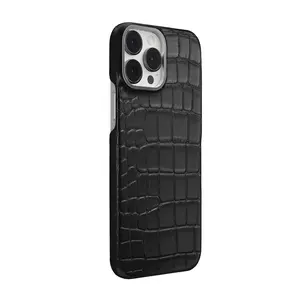 100% handcraft manufacturer designer for crocodile leather skin iPhone 15 14 13 Pro Max cover