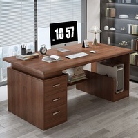 Venta al por mayor de nuevos productos Mesa de oficina de madera maciza Escritorio de oficina para personal Mesa de personal de coworking con cajones