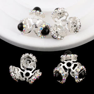 Cuentas de Aleación Metálica de 2.5*2.5*1.5cm con Cristales de Estrás Incrustados, Accesorios para Joyería, Cuentas Espaciadoras - Product Image 3