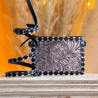 Sac bandoulière de luxe vintage pour femme, motif floral trèfle, en cuir véritable fait main, fermeture éclair, style western, très tendance