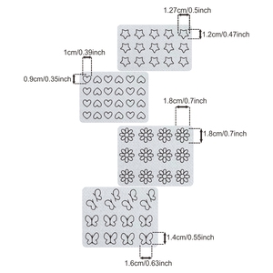 138 autocollants brodés : cœurs, étoiles, papillons, marguerites - Papier soluble dans l'eau, effaçable à l'eau - Product Image 4