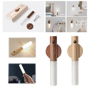 Modern Usb Led Wall Lamp Wireless Indoor Bedside Bedroom Corridor Stairs Rechargeable Cordless Motion Sensor Battery Wall Light