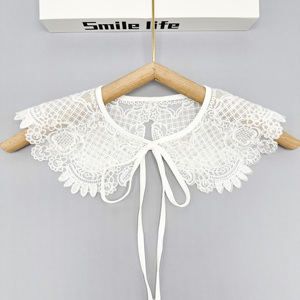 Venta al por mayor hecho a mano Vintage blanco Organza encaje Peter Pan <span class=keywords><strong>Collar</strong></span> bordado desmontable falso <span class=keywords><strong>Collar</strong></span> para niños ropa - Product Image 4