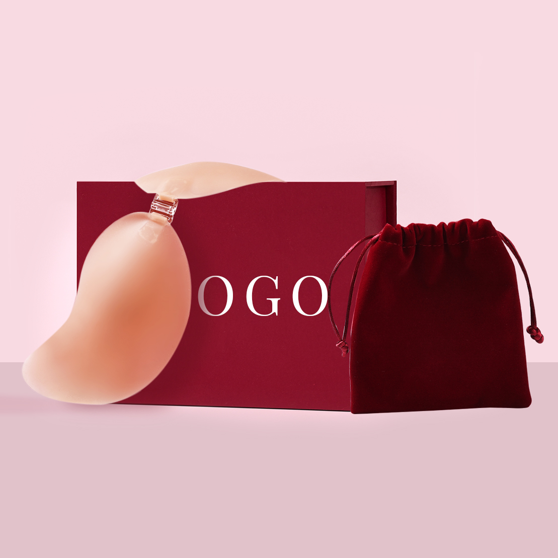 Peau caramel avec boîte aimantée et sac