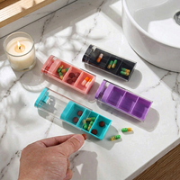 Mallette de rangement pour tablette portable et écologique avec 3 compartiments pilulier en plastique et boîte porte-pilules pour voyage
