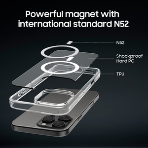 Custodia per telefono cellulare antiurto originale in TPU + PC con ricarica magnetica magnetica di lusso per <span class=keywords><strong>iPhone</strong></span> 16 15 14 Pro <span class=keywords><strong>Cover</strong></span> Max - Product Image 2