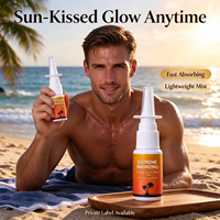 Spray nasal accélérateur de bronzage à marque privée 10ml, brume hydratante bronzante pour le corps, éclat naturel, spray nasal bronzant personnalisé OEM