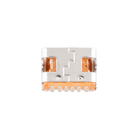100pcs USB Type-C 암 커넥터 6P/16P 4 고정 핀 SMD 고전류 고속 충전 소켓 PCB 충전 포트용 USB 커넥터