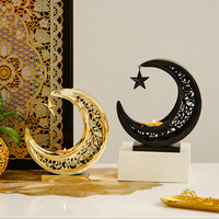 Bougeoirs en métal étoile de lune islamique du Moyen-Orient, bougeoirs de luxe pour la maison, décoration de bureau, décoration de fête