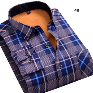 TKAN647 vente en gros hommes adolescents décontracté printemps à manches longues chaud en peluche flanelle chemises respirant Anti-rides écologique 100% - Product Image 2