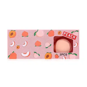 2020 debe tener lindo melocotón Rosa maquillaje licuadora libre de látex Super suave belleza esponja 3pcs Set de regalo