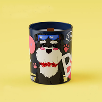 Magnifiques bougies en cire de soja personnalisées imprimées avec motif chien, pour la maison, le spa, les mariages, les fêtes, parfumées