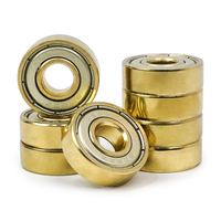 Roulements à billes à gorge profonde en acier chromé doré, étanches au caoutchouc, double rangée, ABEC-7, 608ZZ 608RS 608, pour skateboard, moins chers