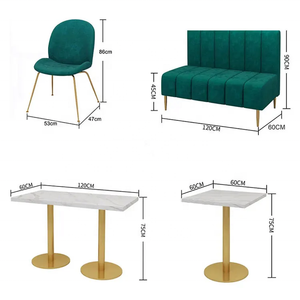 Elegante Luz de lujo muebles de restaurante de madera maciza juegos de café de metal comedor conjunto de sofás y sillas de tela para <span class=keywords><strong>restau</strong></span> - Product Image 6
