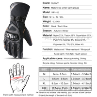 SUOMY Gants de Moto 100% Étanche Écran Tactile Guantes Hiver Chaud Coupe-Vent Off-Road Ski Moto Gants Hommes et Femmes