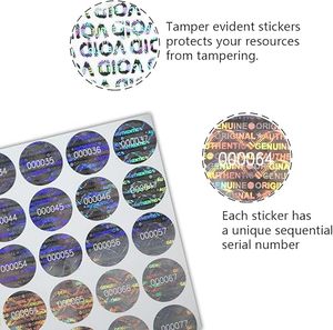 High Security Round Tamper Evident Stickers Genuine Authentic <strong>Hologram</strong> Labels Vinyl Adhesive Warranty Void <strong>Seal</strong> - Product Image 6