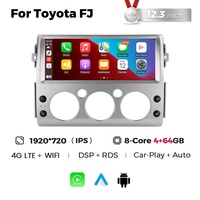 MEKEDE 12.3 pouces écran large IPS android autoradio lecteur DVD DSP RDS 1920*720 4g LTE support DVR TMPS pour Toyota FJ