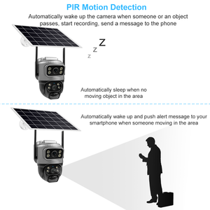 Caméra solaire V380pro extérieure à double objectif, surveillance à distance par téléphone mobile à 360 degrés, 6MP WiFi CCTW, vision nocturne <span class=keywords><strong>HD</strong></span>, suivi humain - Product Image 6