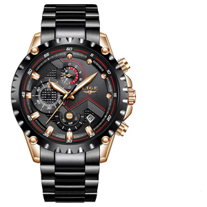 LIGE 9821 Morden Style Nouveauté Haute Qualité Nouvelle Arrivée Personnalisé Étanche Promotionnel Hommes Montre Quartz Bracelet en Acier Inoxydable - Product Image 3