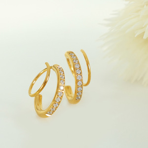 <b>Huggie</b> Earrings Geometric Round Zinc Alloy Unisex Fashion Hoop Earings - Product Image 3