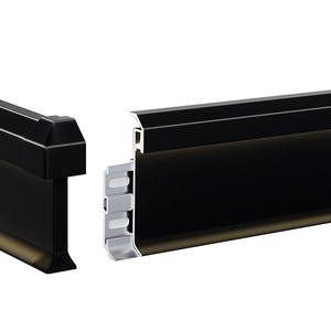 JUNJUN WL5-8 Plinthe en alliage d'aluminium <span class=keywords><strong>de</strong></span> 8 cm <span class=keywords><strong>de</strong></span> hauteur, installation autocollante, design moderne pour hôtel/villa - Product Image 1