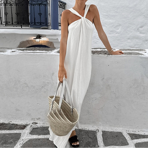 Low Price Beige Sexy Maxi Dresses Elegant Halter Neck Design | Alibaba.com