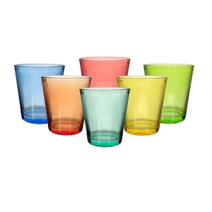Juego de 6 vasos de vidrio de colores para fiestas, 350 ml - Product Image 1