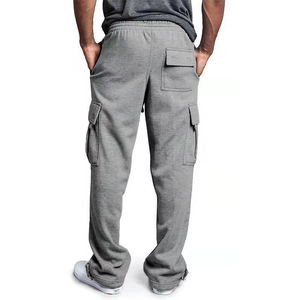 Pantaloni Cargo Oversize <span class=keywords><strong>Grigi</strong></span> con 6 Tasche Personalizzati per <span class=keywords><strong>Uomo</strong></span> <span class=keywords><strong>Joggers</strong></span> Dritti Stile Streetwear - Product Image 5