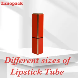 高級化粧品包装詰め替え可能なカスタム空の赤い口紅チューブスクエアリップクリームスティック