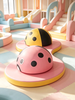 Manège Rotatif Manuel Thème Coccinelle Moetry, Équipement de Jeu Intérieur, Jeux pour Tout-Petits pour Centre de Jeux et Crèche