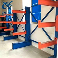 Étagère cantilever robuste réglable à 5 niveaux, mobile, en acier, avec protection anticorrosion, pour le stockage de matériaux longs