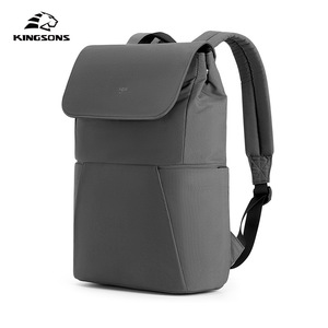 Kingsons Men's <b>Backpack</b> Flap Design Lightweight Large Capacity Laptop Bag Everyday Use Travel <b>Backpack</b> Solid Color Middle Size - Product Image 3