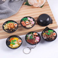 Fideos de comida japonesa llavero simulación Ramen cuenco colgante fideos pierna de pollo fideos colgante DIY basura casos Decoración