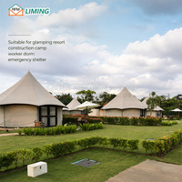 Tente de glamping hexagonale, tente de luxe préfabriquée pour hôtel, camping, projet d'hébergement