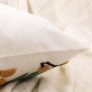 Nuevas llegadas planta flor forma bordado tiro almohada aceptar personalizado bordado <span class=keywords><strong>funda</strong></span> de cojín para el hogar sofá - Product Image 6