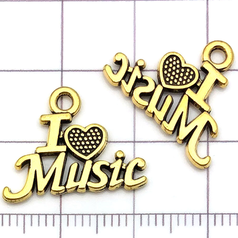 1 Coeur Musical Or Antique - 1g - 15*20mm - 20875