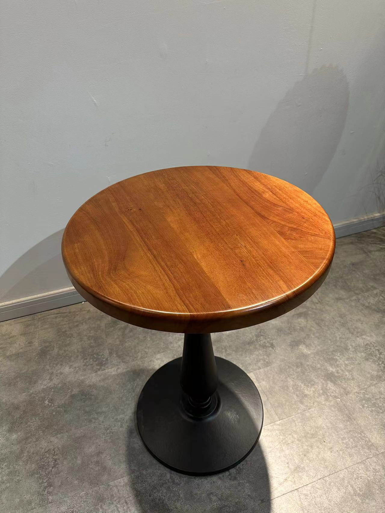 Solid wood walnut round table
