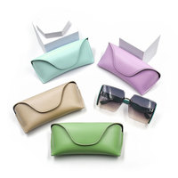 Emballage de lunettes de soleil en cuir à la mode Boîte d'emballage magnétique pour lunettes de soleil avec sélection multicolore