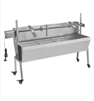 Parrilla de asador de carbón de acero inoxidable profesional, Motor eléctrico automático para pollo, cerdo, cordero, barbacoa, asador