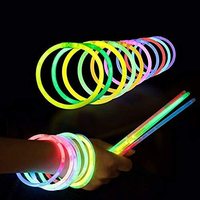 Lot de 100 bâtons lumineux LED pour la pêche, idéaux pour les fêtes de Noël ; Comprend des bracelets et des colliers lumineux