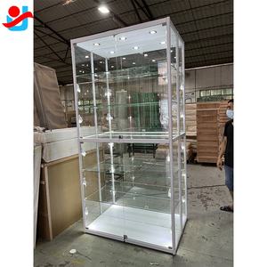 Vitrina de Exhibición <span class=keywords><strong>con</strong></span> Puerta Batiente de 8 Pies, Visión Extra, Gabinete de Exhibición Ajustable de Aluminio y MDF para Tienda o Comercio - Product Image 2