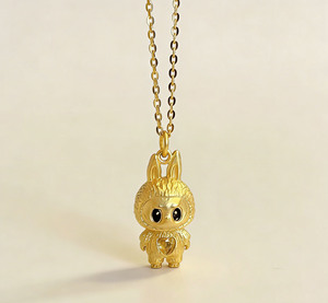 <span class=keywords><strong>Collier</strong></span> tendance pour femme, design mignon <span class=keywords><strong>L</strong></span> a Bu Bu, avec chaîne plaquée or exquise pour un style branché - Product Image 4