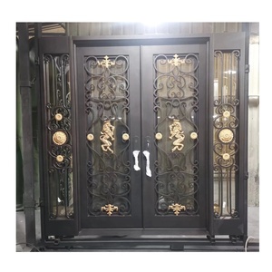 <span class=keywords><strong>Entrée</strong></span> principale extérieure <span class=keywords><strong>Entrée</strong></span> avant <span class=keywords><strong>de</strong></span> la <span class=keywords><strong>maison</strong></span> <span class=keywords><strong>avec</strong></span> serrure à mot <span class=keywords><strong>de</strong></span> passe Villa Designs Portes en fer forgé - Product Image 5