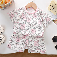 Combinaisons d'été pour enfants à motifs de dessins animés, à manches courtes, adaptées aux garçons et aux filles, respirantes et confortables