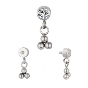Fábrica Titanio Pendiente Piercing Cuerpo Joyería Roscado Interno Helix Labret Top Con Cuelga - Product Image 3