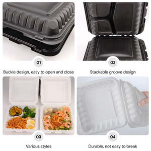 High Quality Disposable Microwavable Eco-friendly MFPP <b>Plastic</b> Food Containers 3 Compartments New Design Take Away Box with Lid - Product Image 3