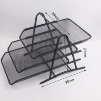 Organisateur de bureau à domicile extensible à 3 niveaux A4 plateau de fichiers de documents en papier étagère à livres support de rangement en treillis métallique Portable