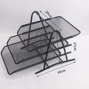 משרדית 3-שכבות משרד שולחן עבודה המארגן נייר תיק תיק מגש ספר נייר תיק מגש ספר מדף נייד חוט מתכת נייד חוט - Product Image 3