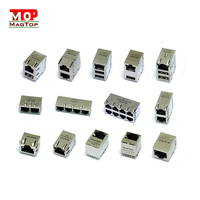 Connecteur RJ45 blindé 1x2 ports, prise modulaire avec aimants intégrés, prise d'isolation réseau LED 8P8C pour Ethernet