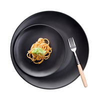 Groothandel Elegante Herbruikbare Restaurant Ronde Melamine Zwart Lader Plaat